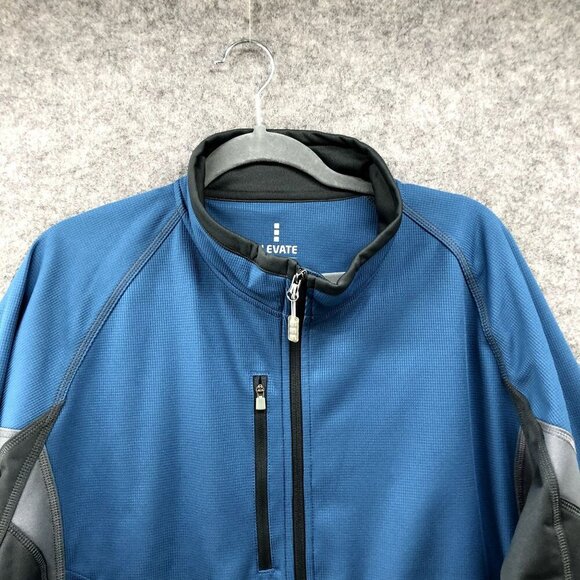 Elevate Performance Jacket Mens XL Blue Full Zip Pockets Mock Neck Outdoors - Picture 3 of 9